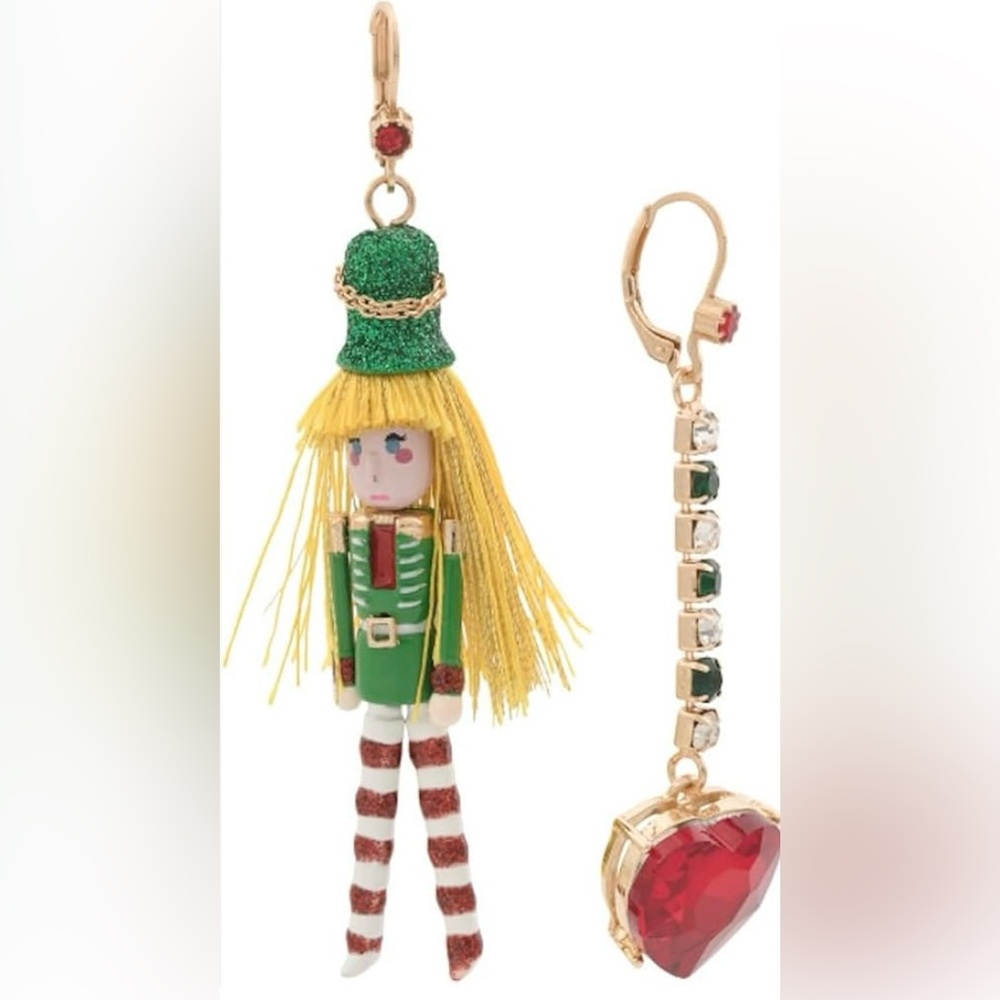 Betsey Johnson mismatched whimsical Nutcracker earrings brand new with tag!